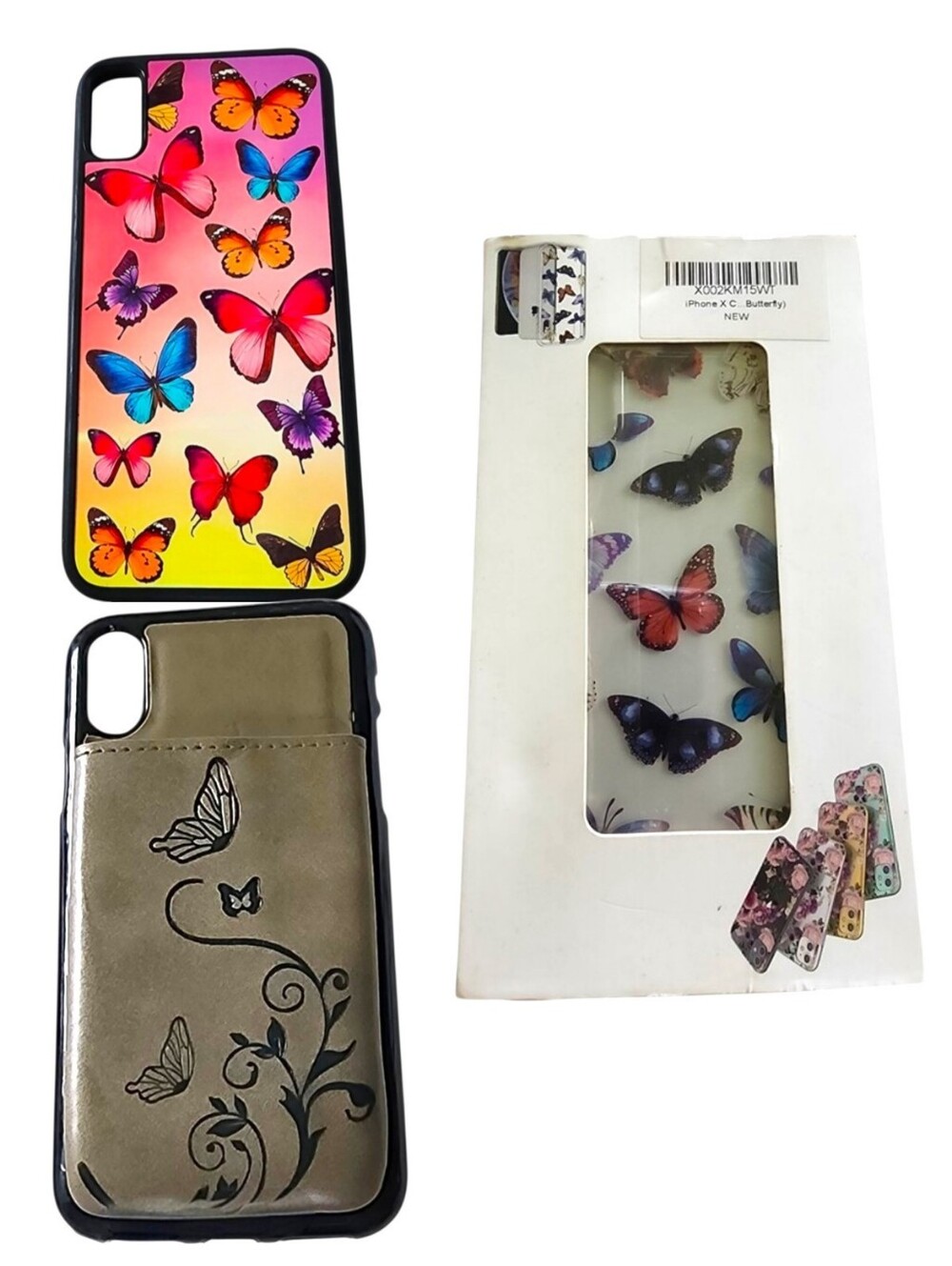 3pc Butterfly cases & Cardholder For iPhone X/XS